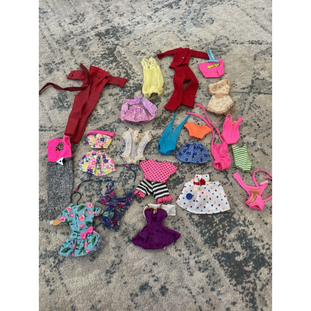 Vintage Fashion Doll Clothing Clothes Lot Barbie 1980s 1990s Pants Tops Shirts